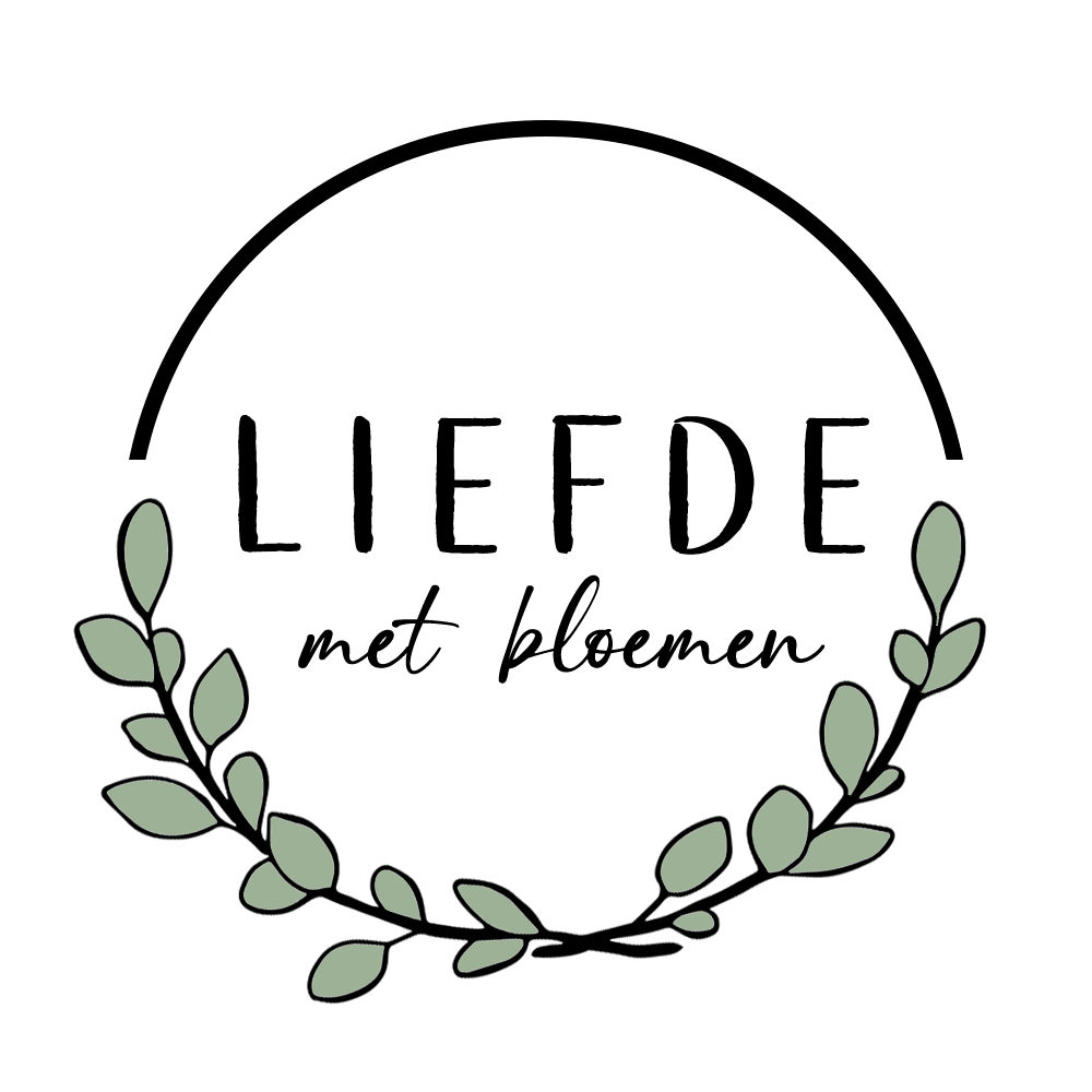 LIEFDE met bloemen logo